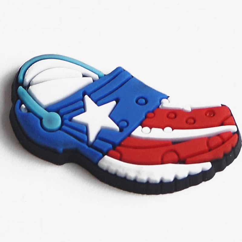 Al por mayor 100pcs PVC Diy Hole Zapatos Accesorios Puerto Rico Flores Flores